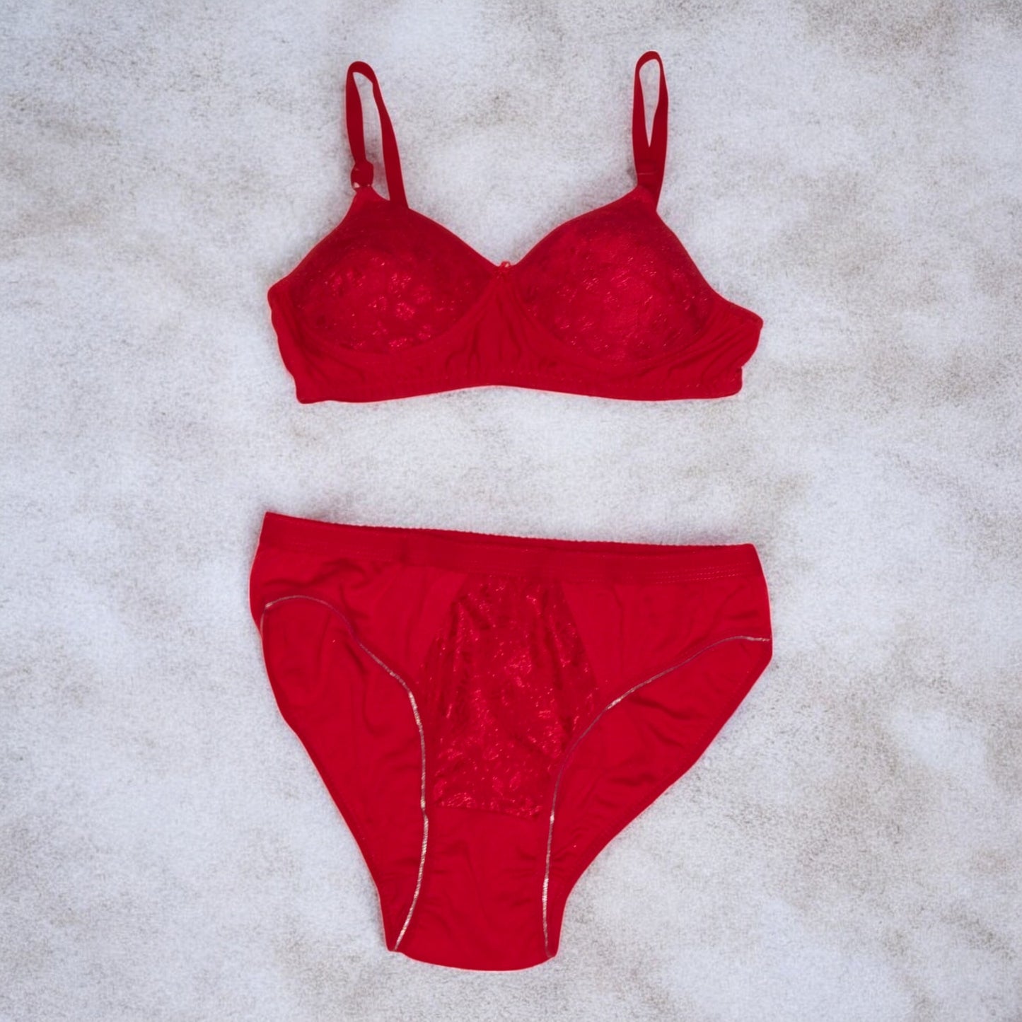 Women Printed Padded Bra Set