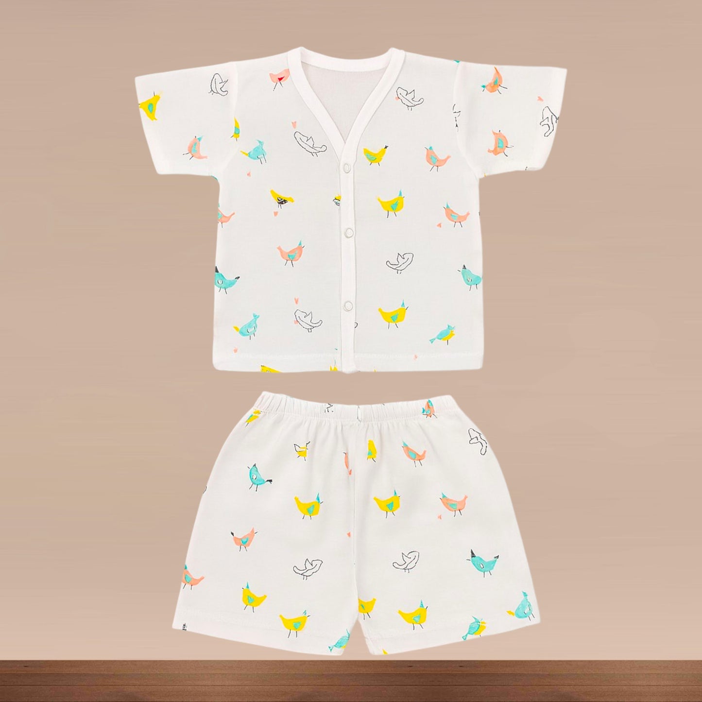 Muslin Premium Half Sleeve Shorts Set