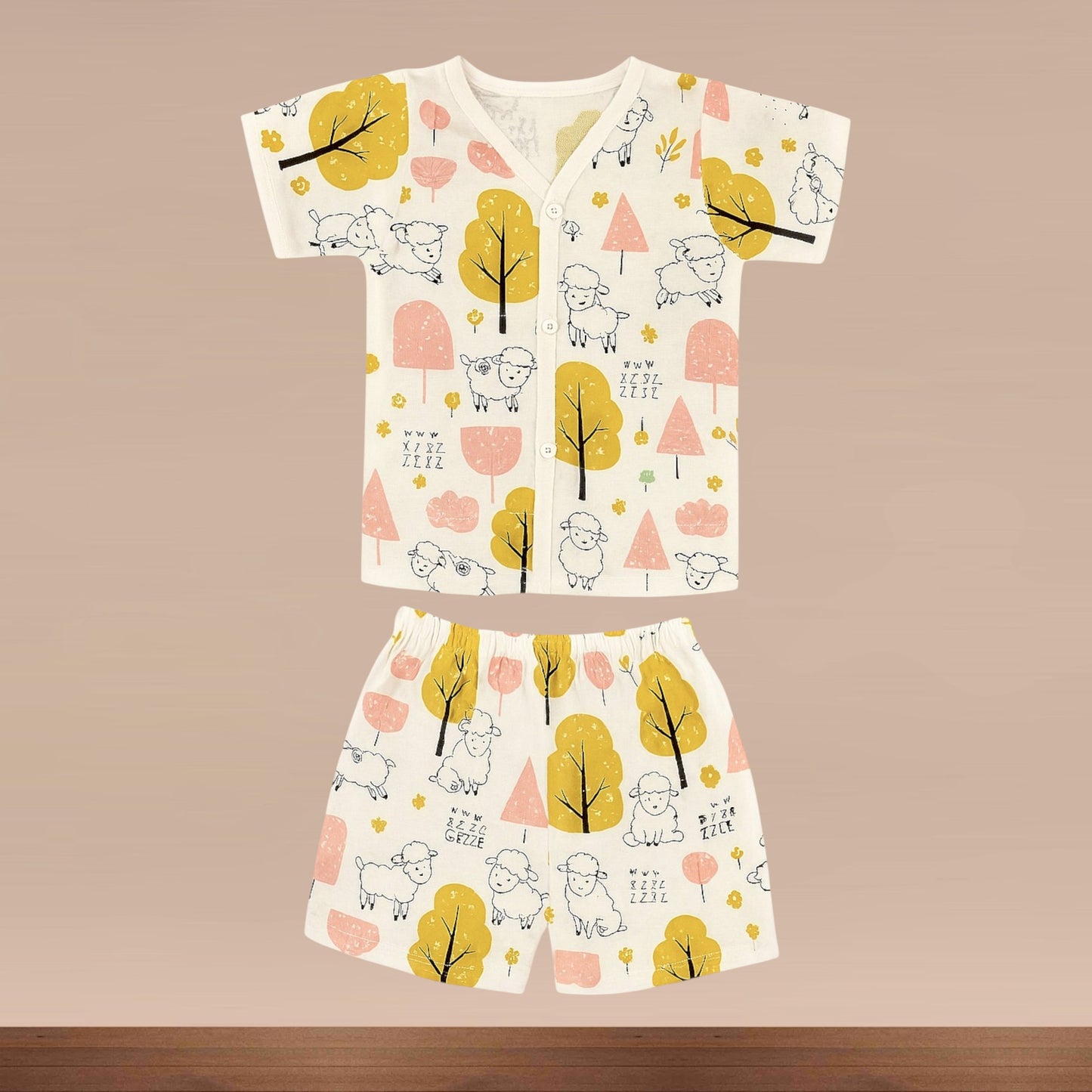 Muslin Premium Baby Sleeve Shorts Set