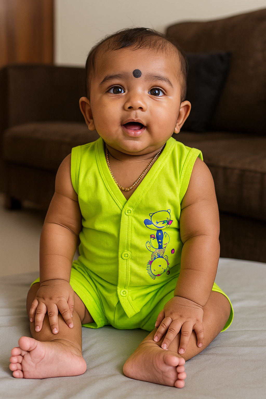 Premium Baby Front Button Shorts Set - 3002