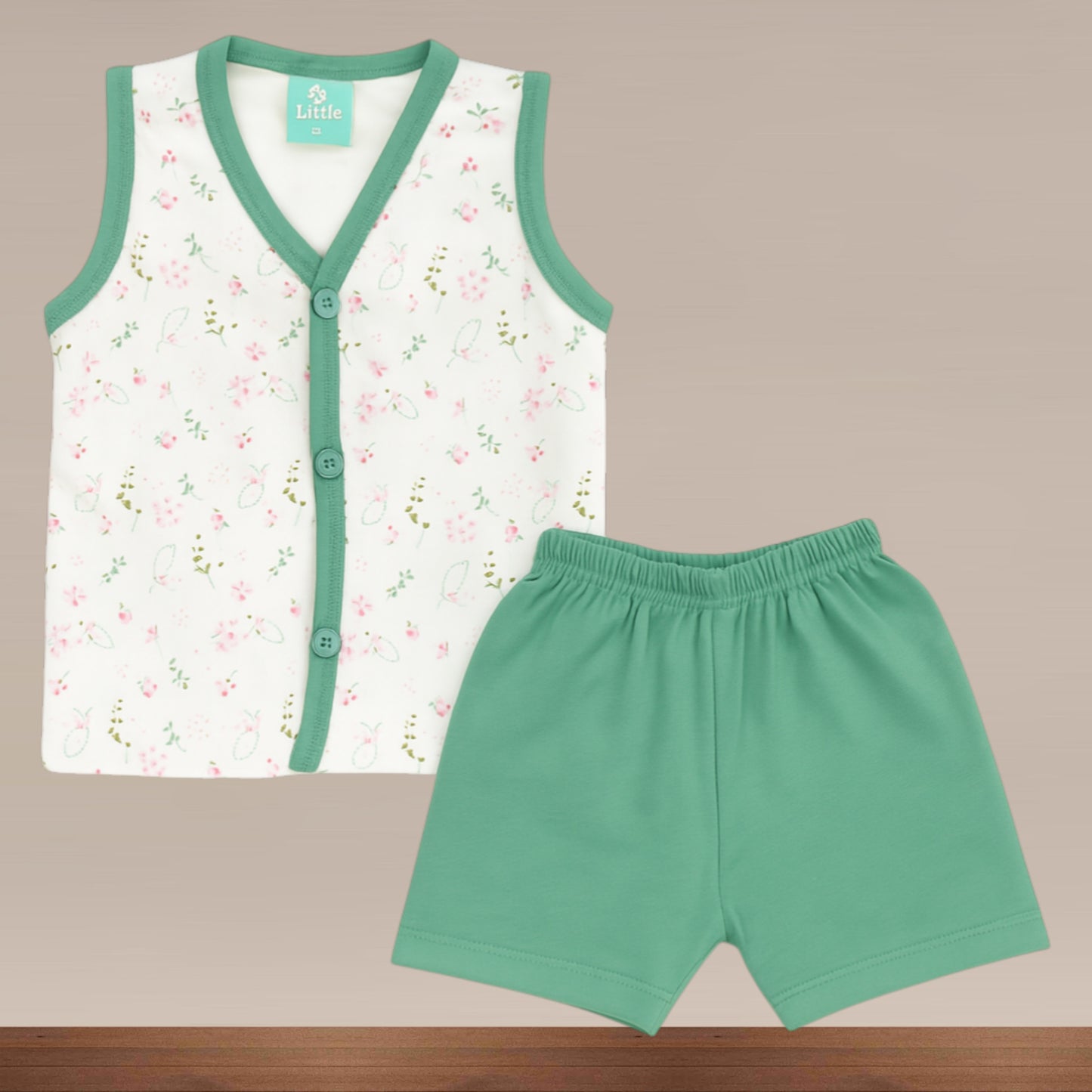 Premium Baby Front Button Shorts Set - 3002