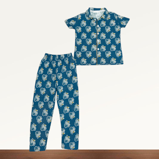 Girl Half Sleeve Pant Collar Set
