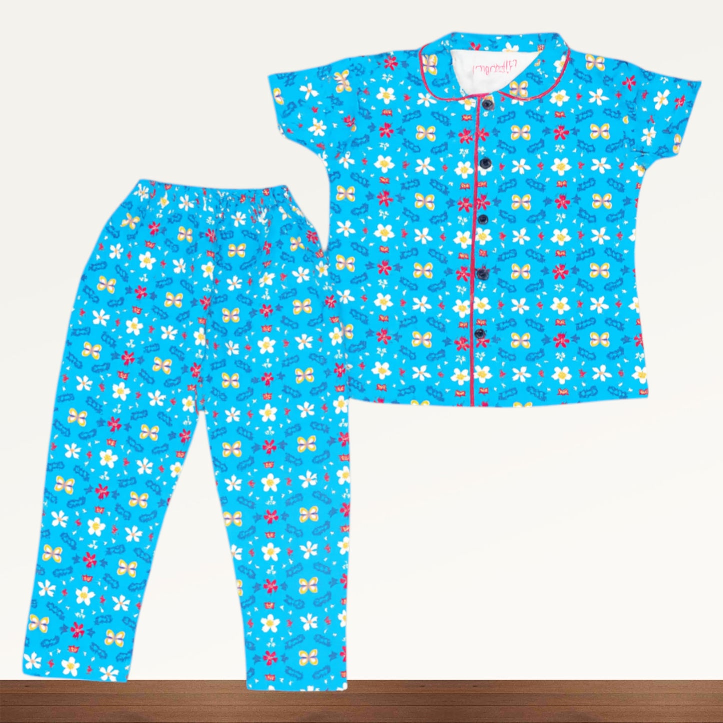 Girl Half Sleeve Pant Collar Set