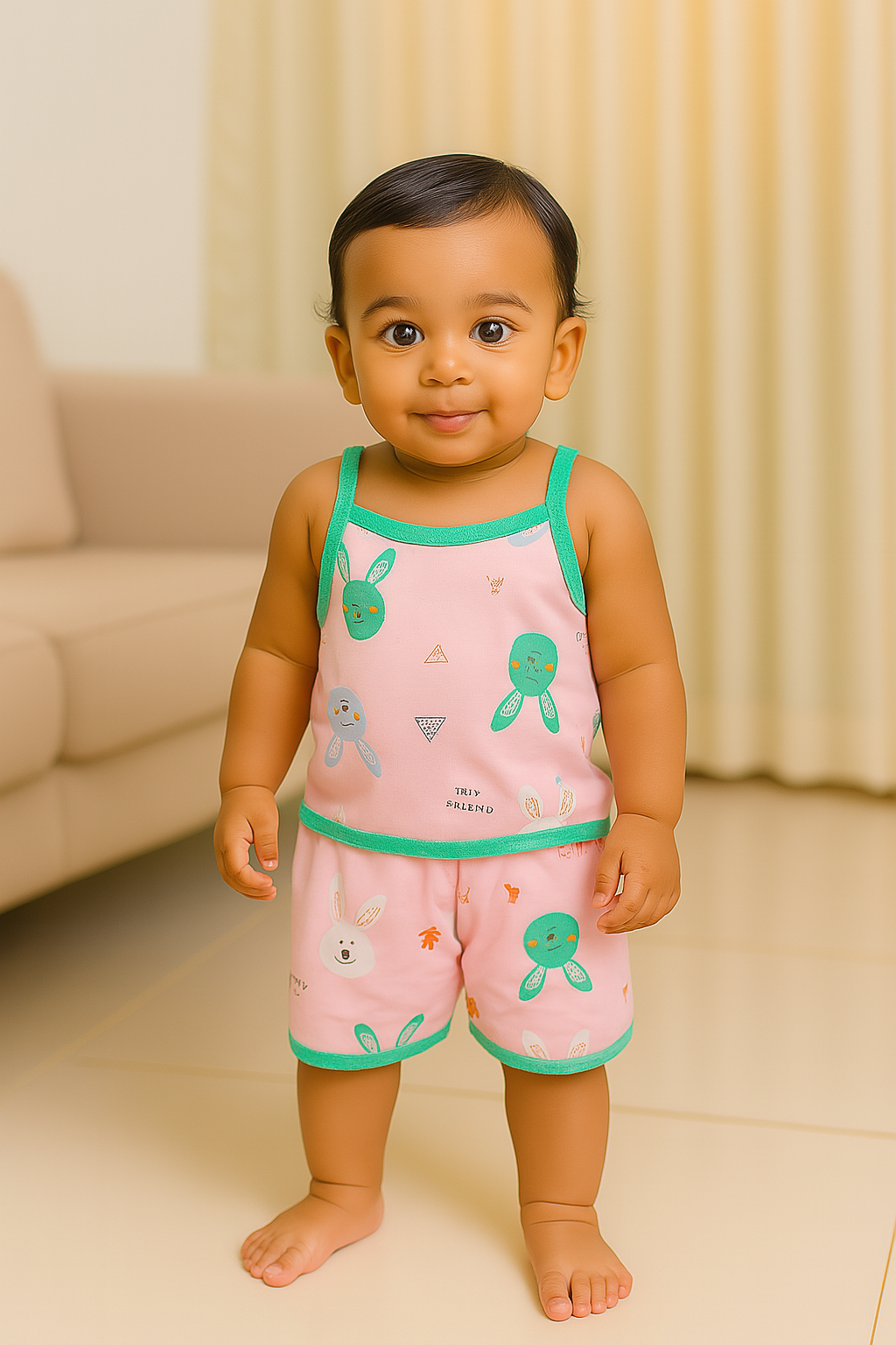 Premium Baby Tie Knot Shorts Set - 3004