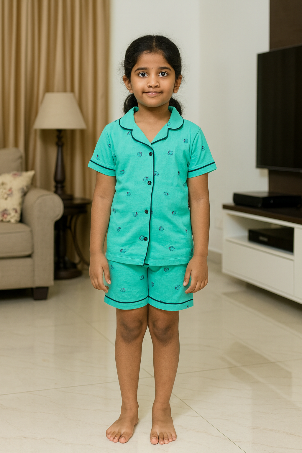 Premium Girl Collar Shorts Set