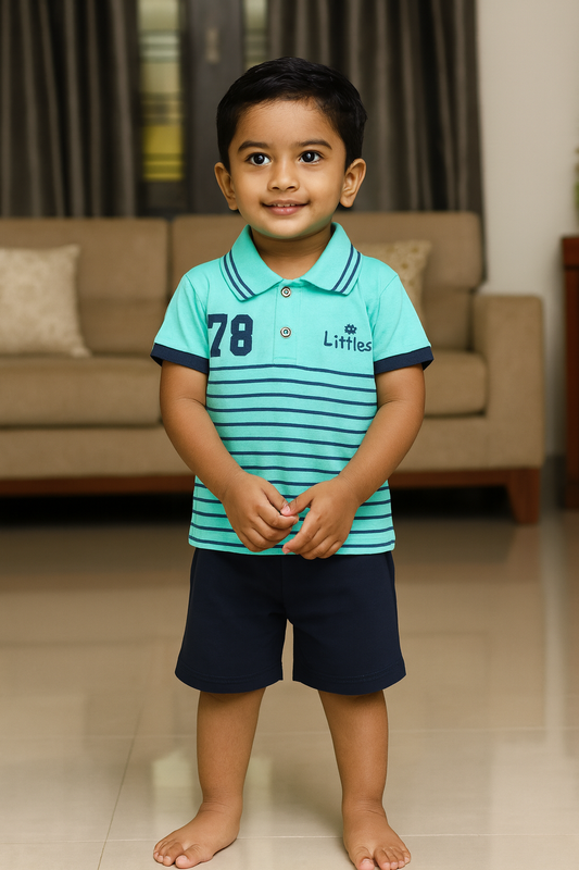 Premium Boy Collar Shorts Set - 199