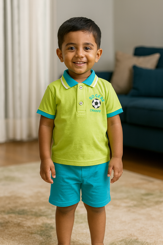 Premium Boy Collar Shorts Set - 199