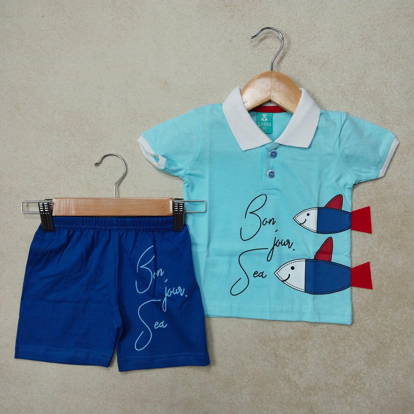 Premium Boy Collar Shorts Set - 199