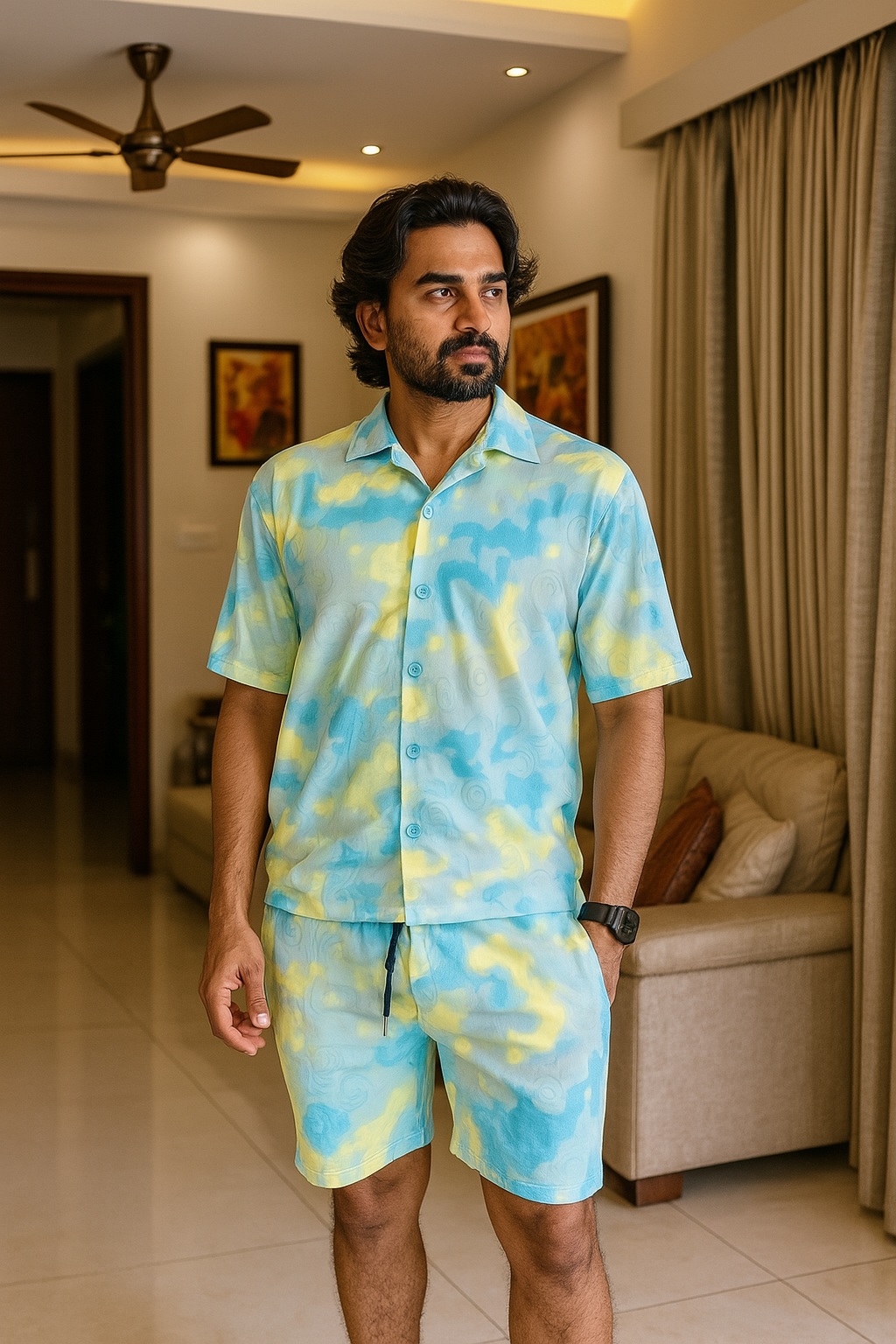 Mens Collar Co-ord Set