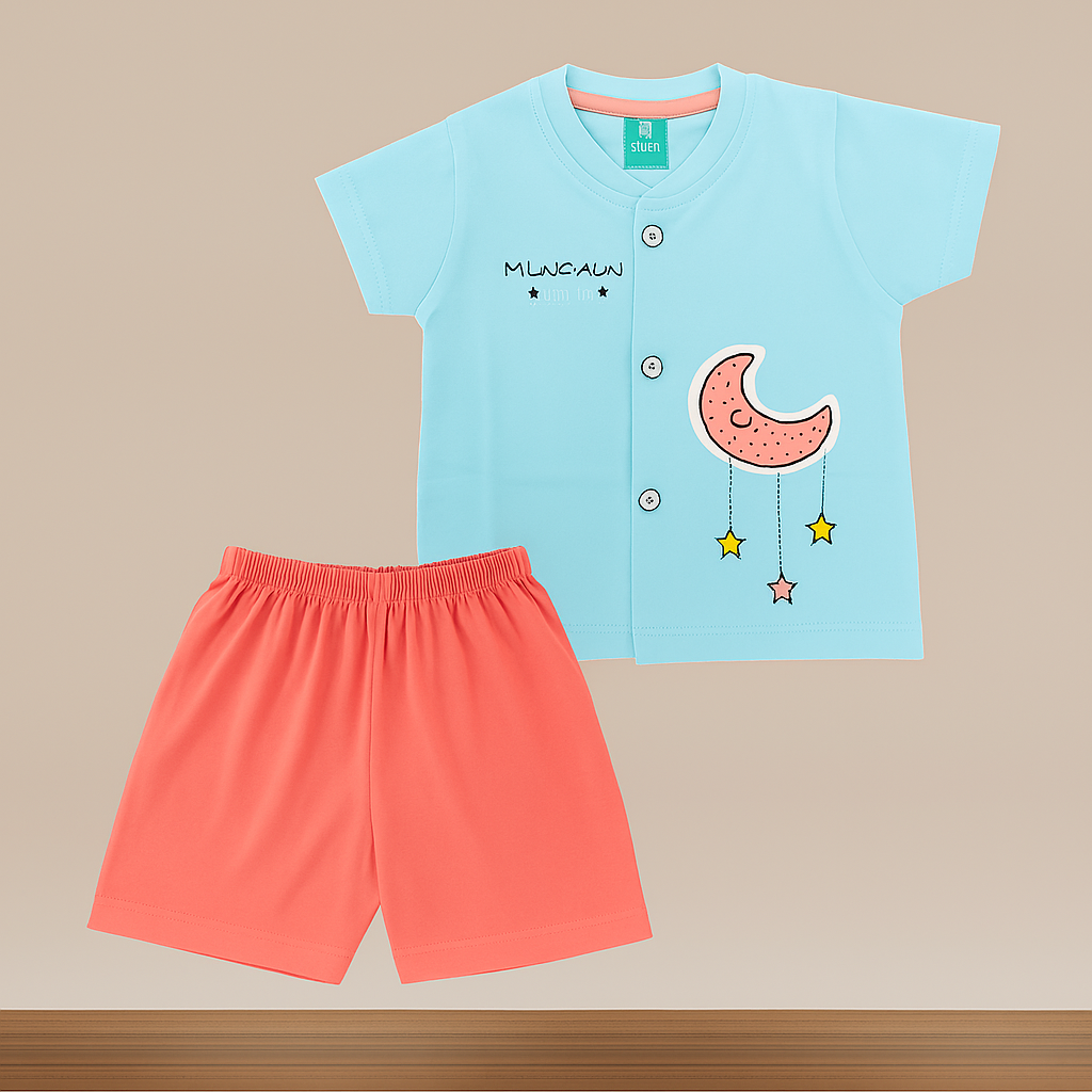 Premium Boy Baby Front Open Shorts Set- 223