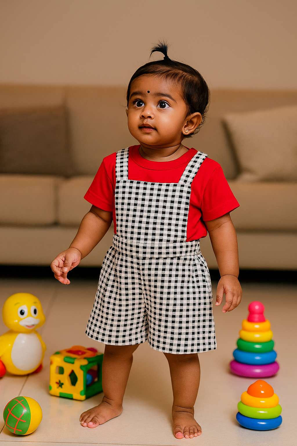 Premium Girl Baby Dungaree Set - 222