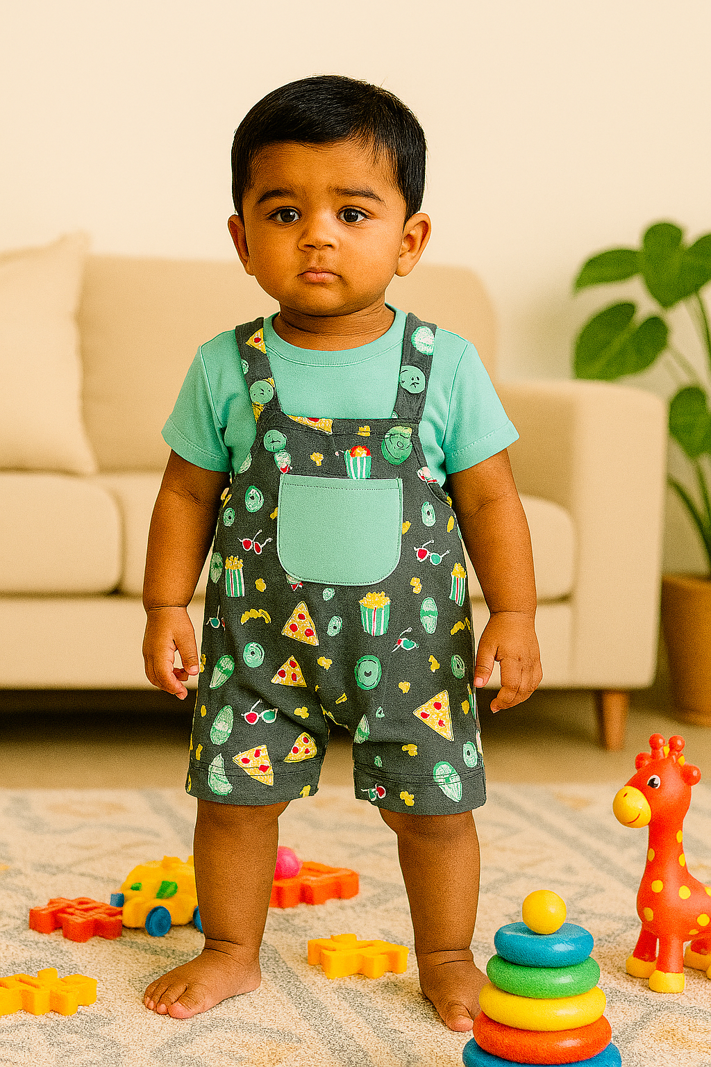 Premium Boy Baby Dungaree Set - 217