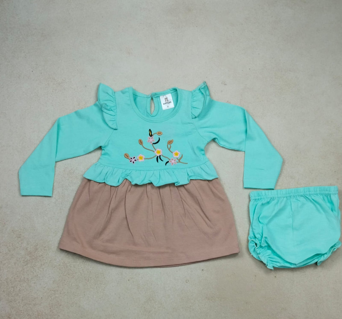 Premium Girl Full Sleeve Frock Set -251