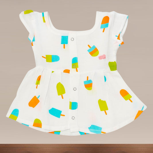 Muslin Premium Baby Girl Frill Frock