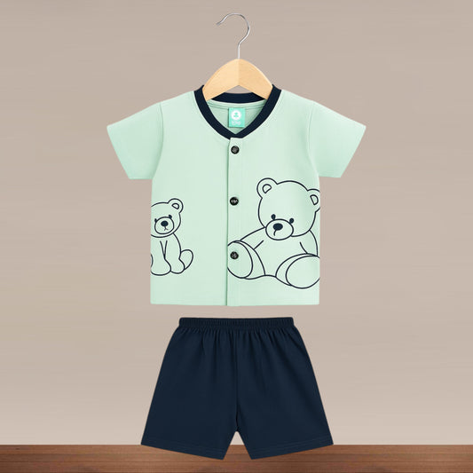 Premium Boy Baby Front Open Shorts Set - 223