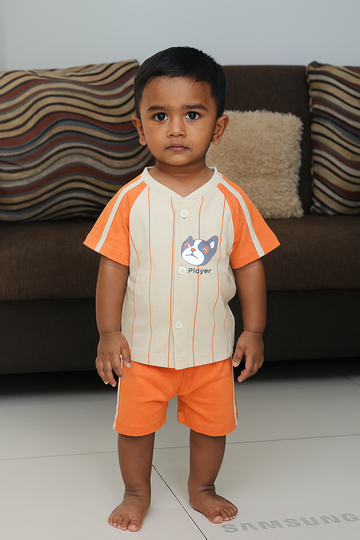 Premium Baby Boy Front Open Shorts Set - 223