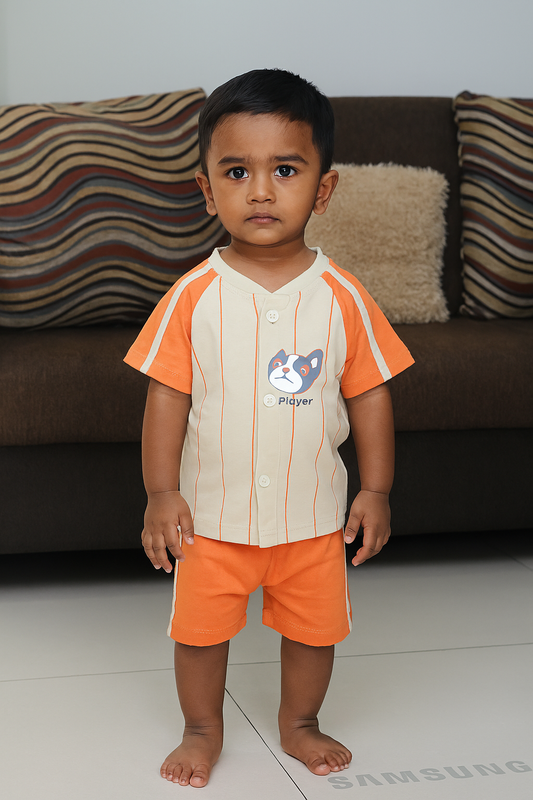 Premium Baby Boy Front Open Shorts Set - 223