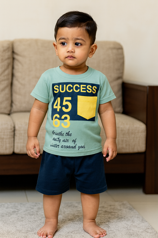 Premium Boy Baby Half Sleeve Shorts Set - 216