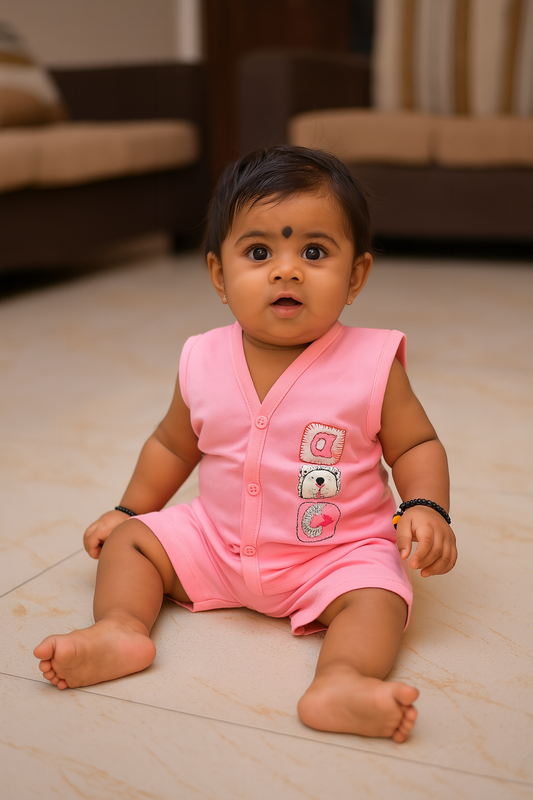 Premium Baby  Front Button Shorts Set - 3002