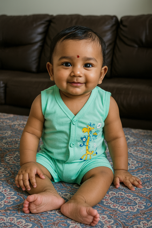 Premium Baby  Front Button Shorts Set - 3002