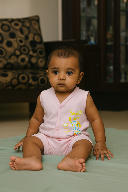 Premium Baby  Front Button Shorts Set - 3002