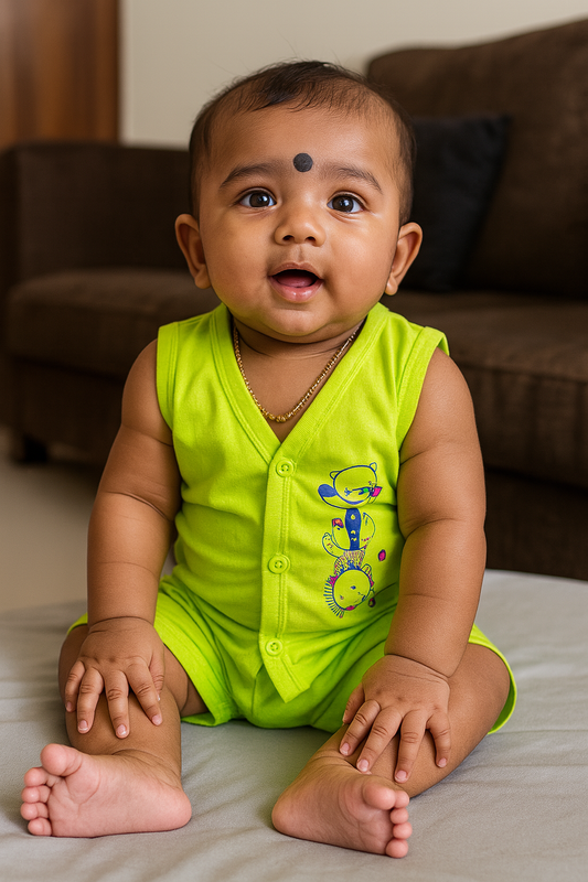 Premium Baby  Front Button Shorts Set - 3002
