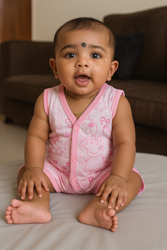 Premium Baby Front Button Shorts Set  - 3002
