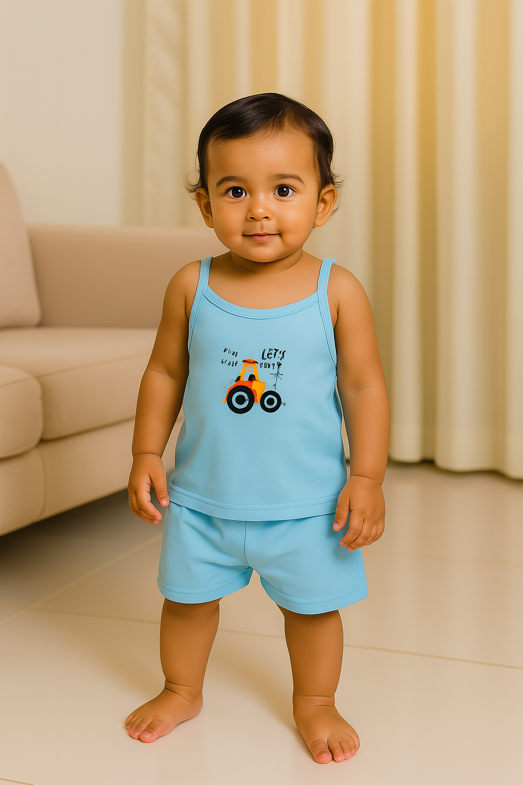 Premium Baby Tie Knot Shorts Set - 3004