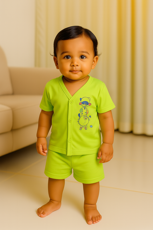 Premium Baby Plain Half Sleeve  Shorts Set