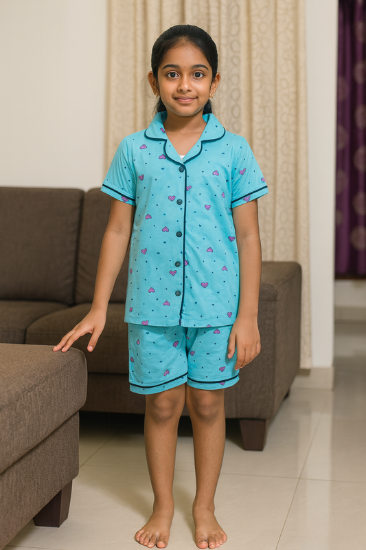 Premium Girl Collar Shorts Set