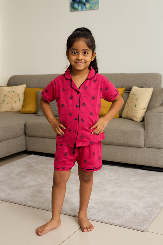 Premium Girl Collar Shorts Set
