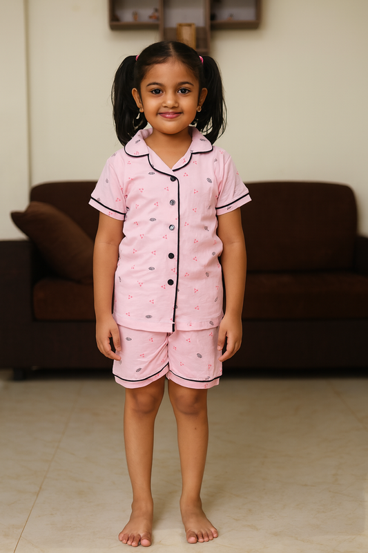 Premium Girl Collar Shorts Set