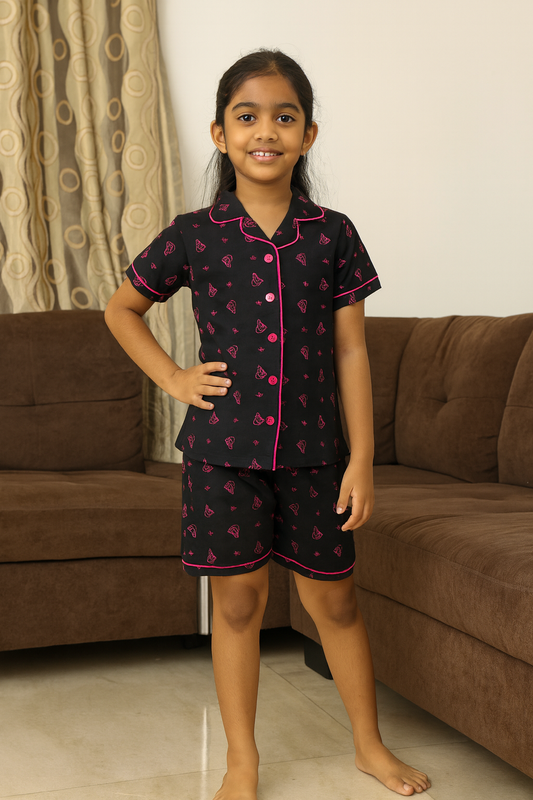 Premium Girl Collar Shorts Set
