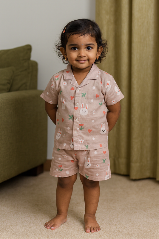 Premium Muslin Baby Co-ord Shorts Set