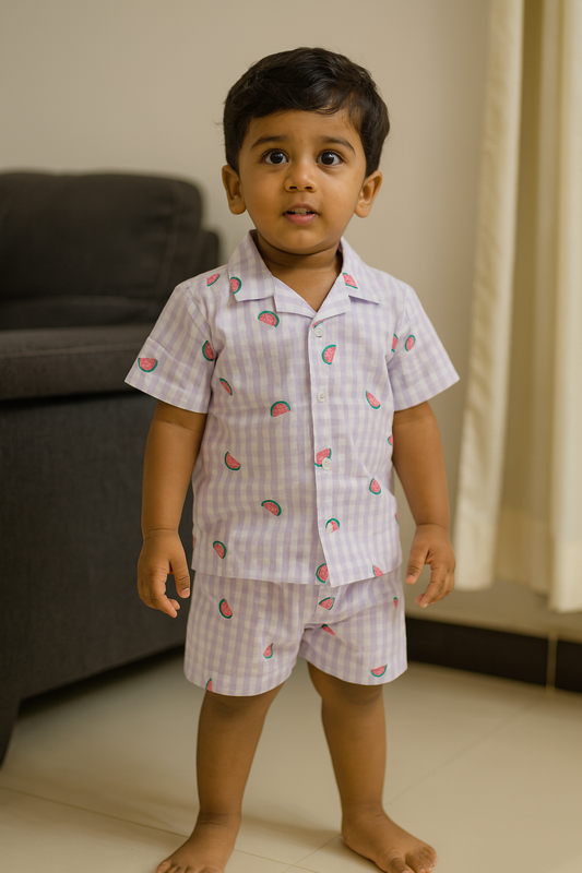 Premium Muslin Baby Co-ord Shorts Set