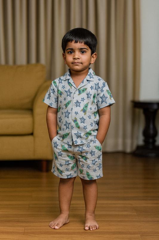 Premium Muslin Baby Co-ord Shorts Set