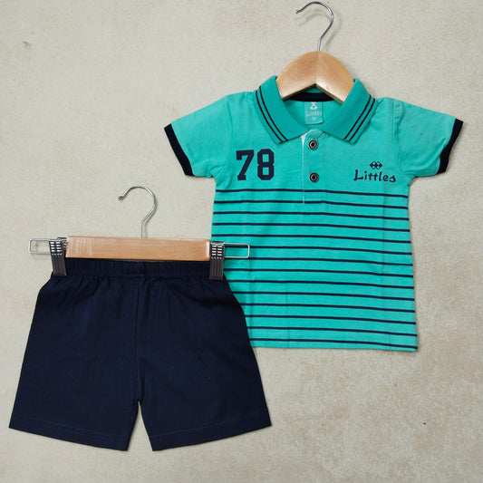 Premium Boy Collar Shorts Set - 199