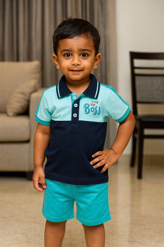 Premium Boy Collar Shorts Set - 199