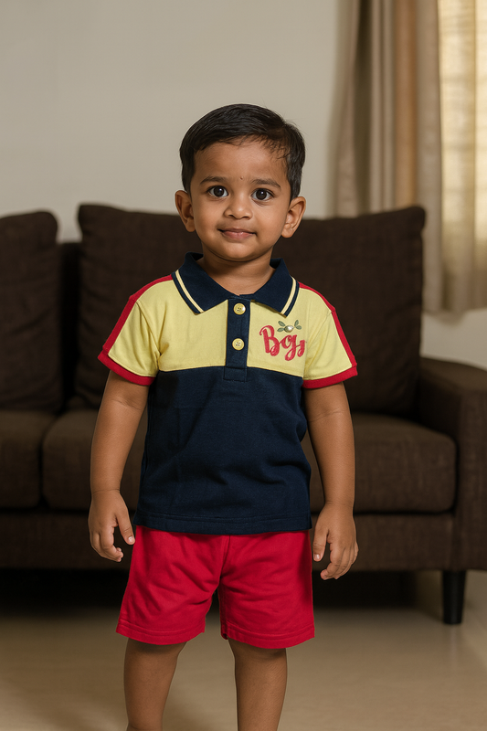 Premium Boy Collar Shorts Set - 199