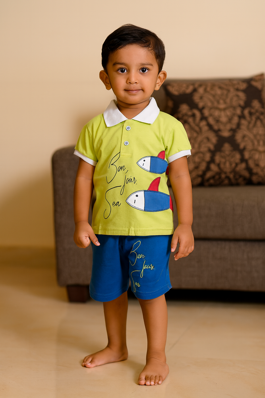 Premium Boy Collar Shorts Set - 199