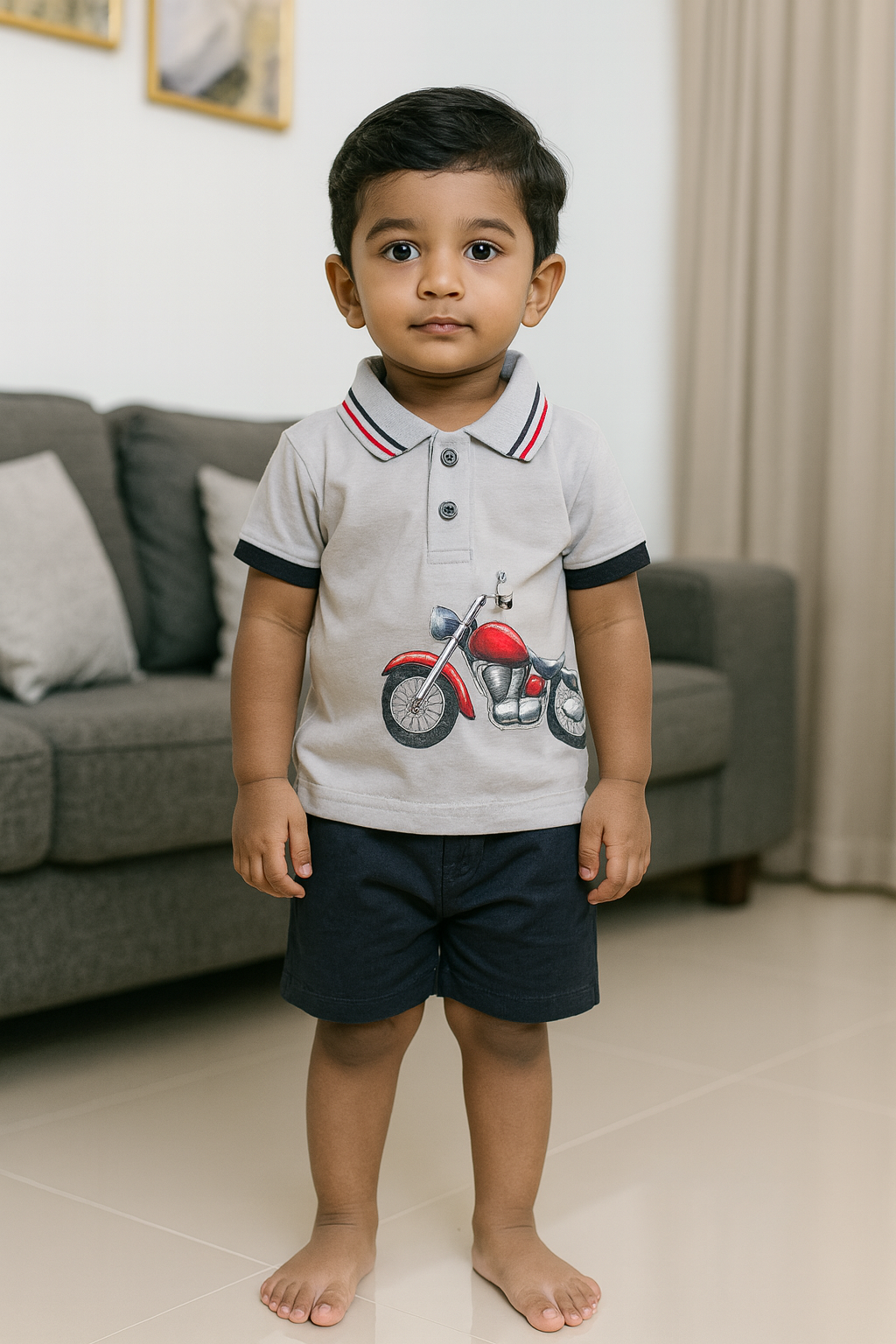 Premium Boy Collar Shorts Set - 199