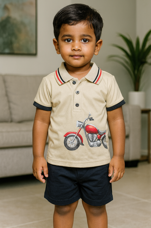 Premium Boy Collar Shorts Set - 199