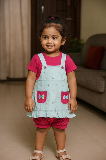 Premium Girl Dungaree Set - 244
