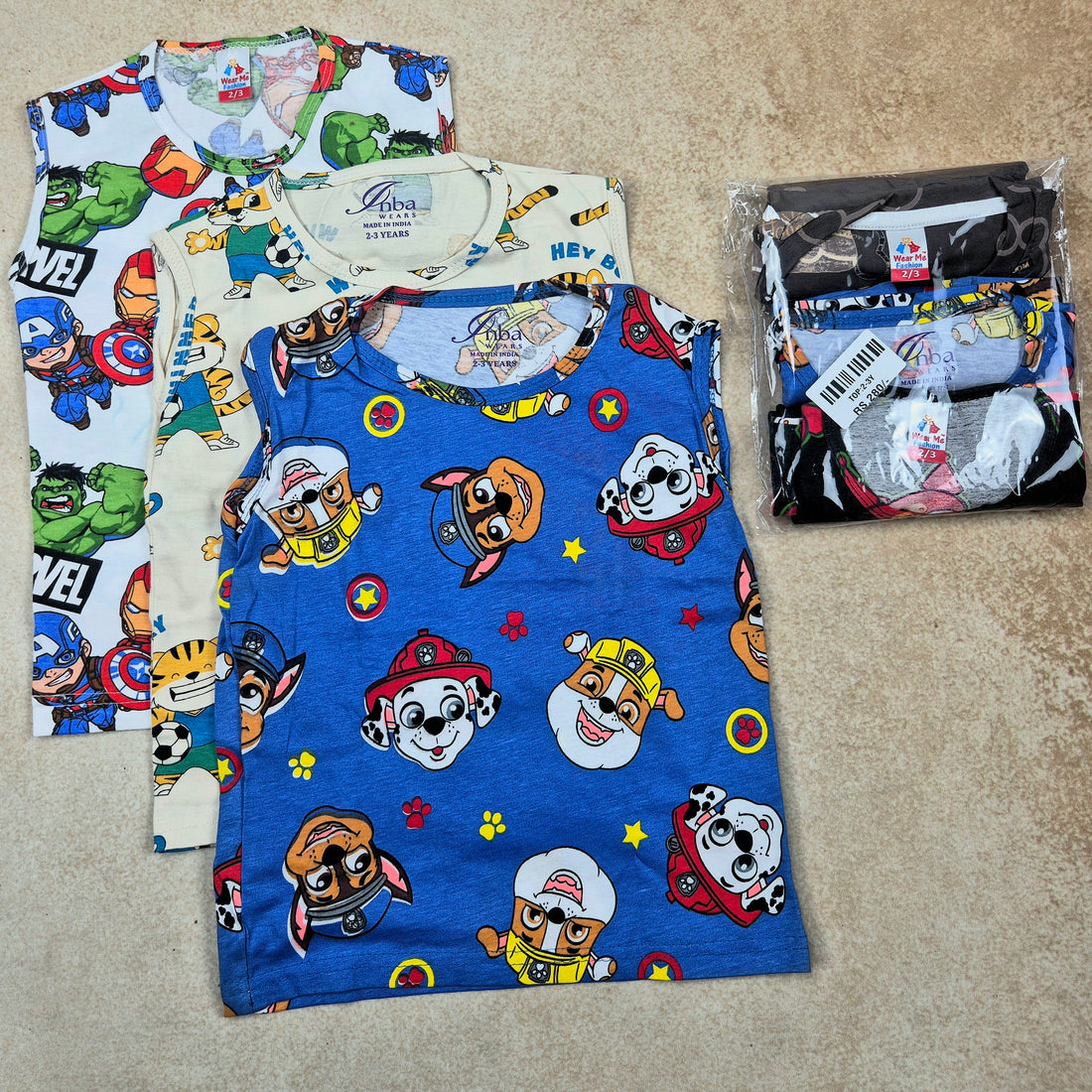 Sleeveless T shirt- Combo pack of 3