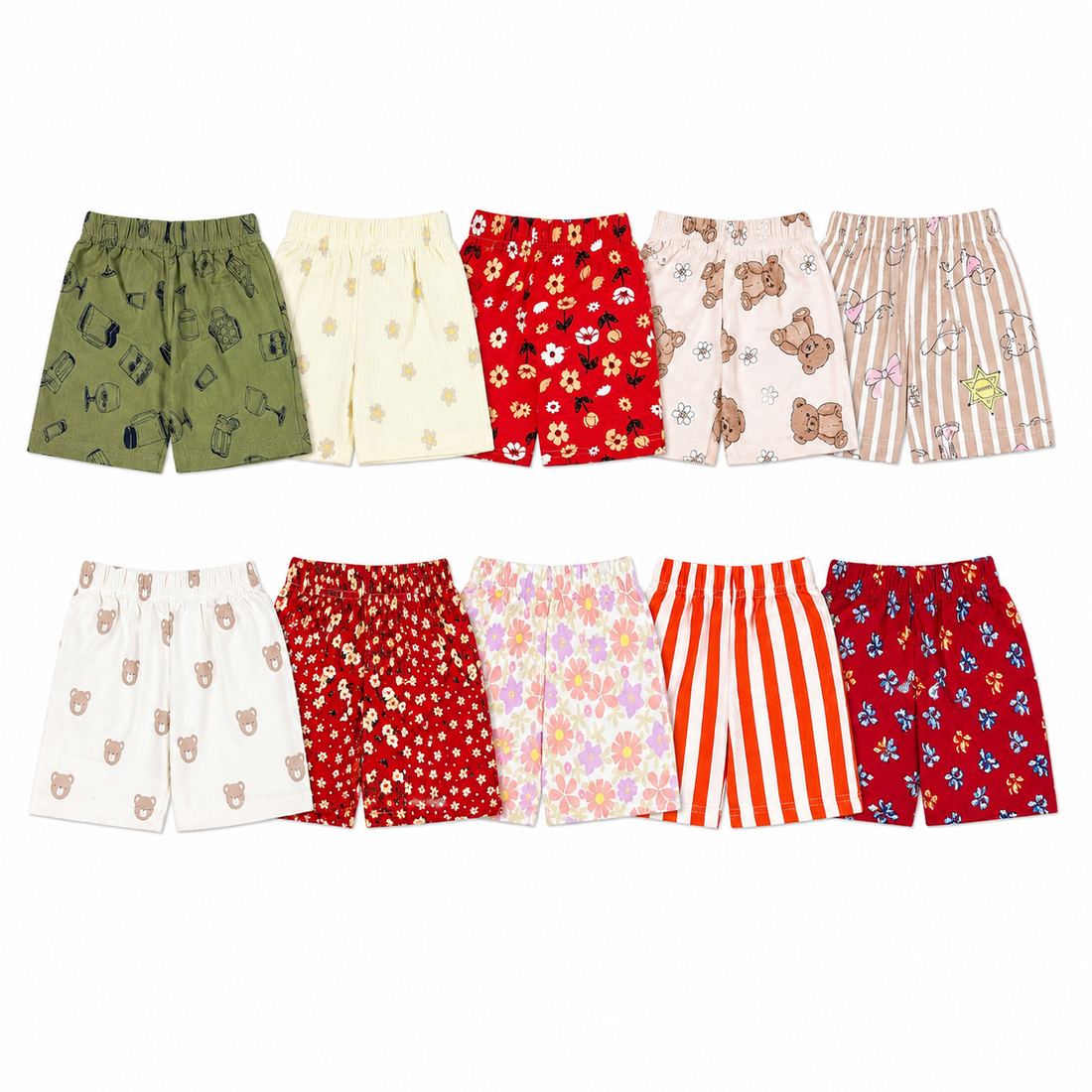 10 Cotton  Shorts Combo Pack