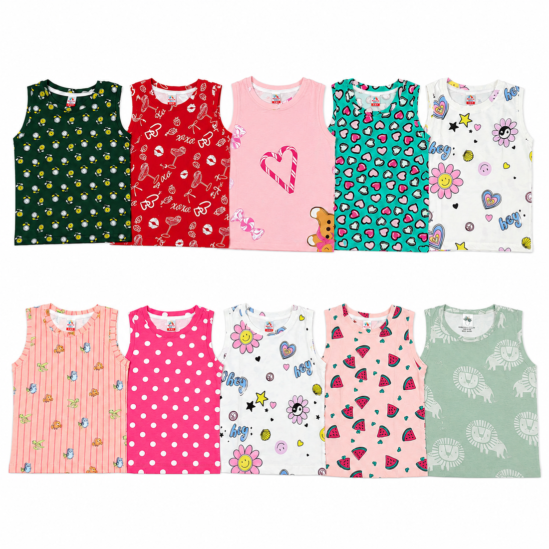 10 Cotton Sleeveless T shirt- Combo Pack