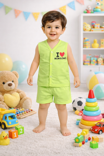 Premium Baby front Button Shorts Set-3002