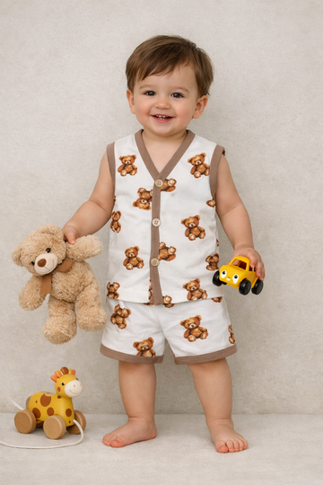 Premium Baby front Button Shorts Set-3002