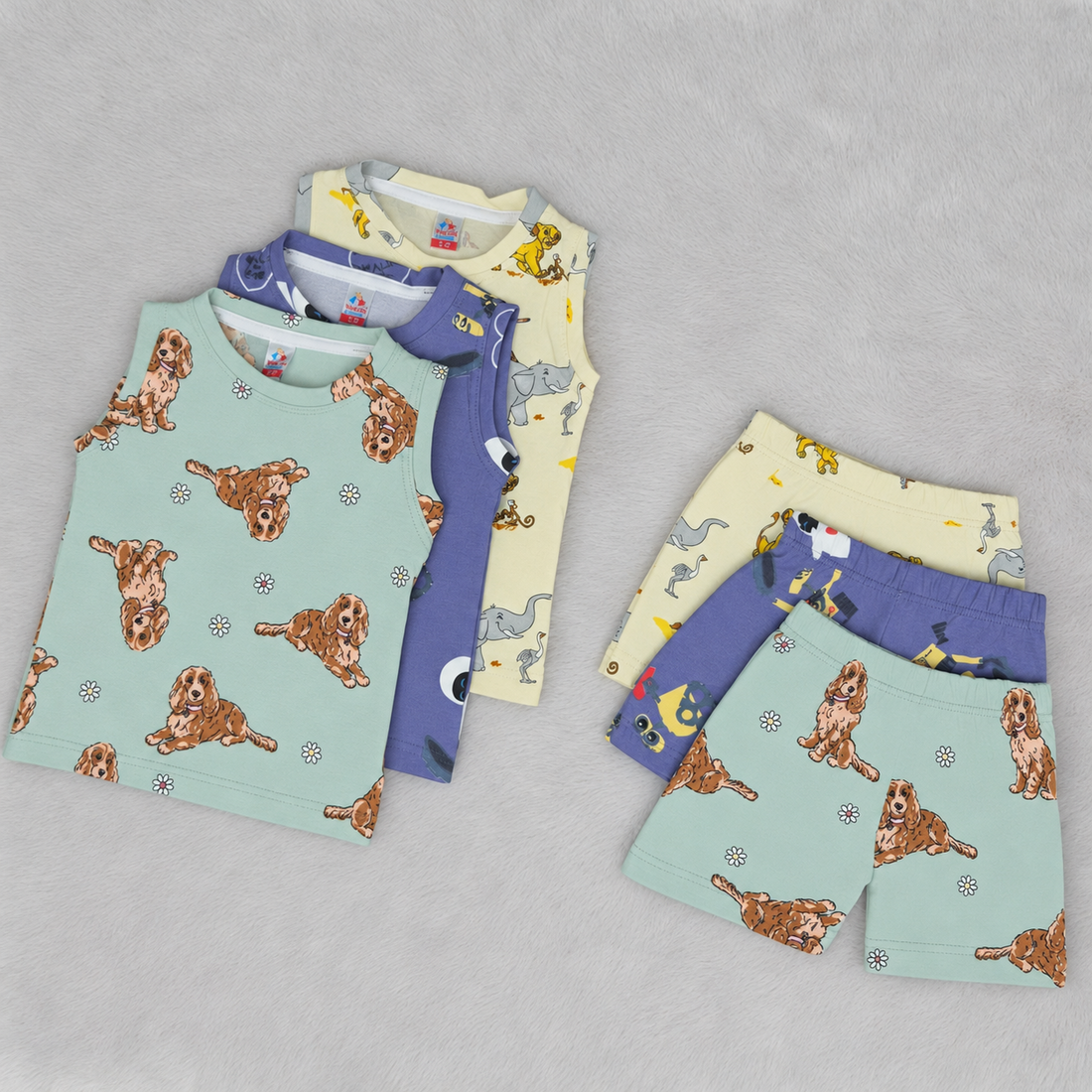 premium sleeveless shorts set - Combo pack of 3