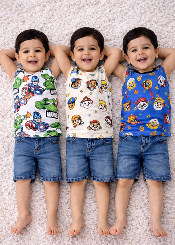 Sleeveless T shirt- Combo pack of 3